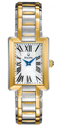 Bulova Dress Biały/Stal w odcieniu złota 98L157