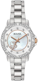 Bulova Crystal Biały/Stal Ø30 mm 98L232