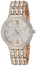 Bulova Zestaw kryształów/Stal w kolorze różowego złota Ø32 mm 98L235