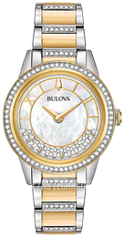 Bulova Crystal Biały/Stal w odcieniu złota Ø32.5 mm 98L245