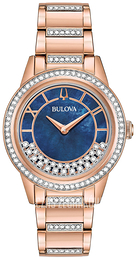 Bulova Crystal Niebieski/Stal w kolorze różowego złota Ø33 mm 98L247
