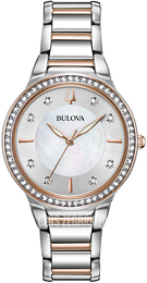 Bulova Biały/Stal w kolorze różowego złota Ø32 mm 98L258