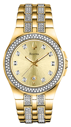 Bulova Crystal Żółte złoto/Stal w odcieniu złota Ø32 mm 98M114