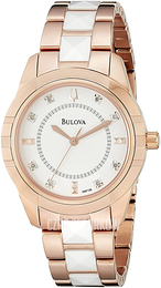 Bulova Biały/Stal w kolorze różowego złota Ø28 mm 98P138