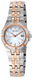 Bulova Biały/Stal w kolorze różowego złota Ø28 mm 98R133