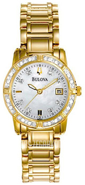 Bulova Diamond Biały/Stal w odcieniu złota Ø26 mm 98R135