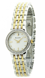 Bulova Diamond Biały/Stal w odcieniu złota Ø25 mm 98R142