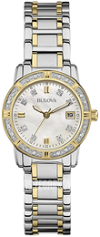 Bulova Diamond Biały/Stal w odcieniu złota Ø30 mm 98R226