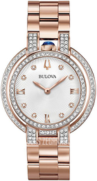 Bulova Biały/Stal w kolorze różowego złota Ø35 mm 98R250