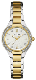 Bulova Diamond Biały/Stal w odcieniu złota Ø28 mm 98W221