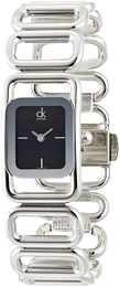 Calvin Klein Square Czarny/Stal 35x21 mm K1I23102