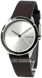 Calvin Klein Srebrny/Skóra Ø35 mm K3M221G6