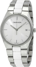 Calvin Klein CK Srebrny/Guma Ø40 mm K9E211K6