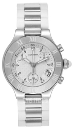 Cartier 21 Chronoscaph Biały/Stal Ø31.71 mm W10197U2