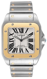 Cartier Santos Santos 100 Srebrny/Stal 38x38 mm W200728G