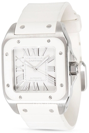 Cartier Santos Santos 100 Srebrny/Guma 32x32 mm W20122U2