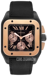 Cartier Santos Santos 100 Czarny/Tkanina 55x47 mm W2020004
