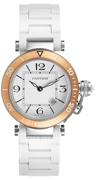 Cartier Pasha Seatimer Lady Srebrny/Stal Ø33 mm W3140001