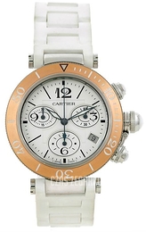 Cartier Pasha Seatimer Lady Chronograph Srebrny/Stal Ø37 mm W3140004