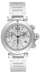 Cartier Pasha Seatimer Lady Chronograph Srebrny/Stal Ø37 mm W3140005