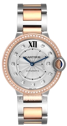 Cartier Ballon Blue Srebrny/18 karatowe różowe złoto Ø36 mm W3BB0004