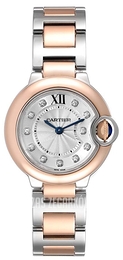 Cartier Ballon Blue Srebrny/18 karatowe różowe złoto Ø28 mm W3BB0005
