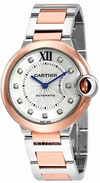 Cartier Ballon Blue Srebrny/18 karatowe różowe złoto Ø36 mm W3BB0007