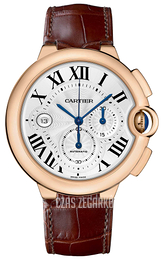 Cartier Ballon Blue Srebrny/Skóra Ø46.8 mm W6920074