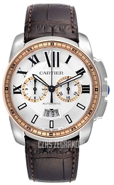 Cartier Calibre de Cartier Srebrny/Skóra Ø42 mm W7100043