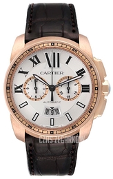Cartier Calibre de Cartier Srebrny/Skóra Ø42 mm W7100044