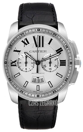 Cartier Calibre de Cartier Srebrny/Skóra Ø42 mm W7100046