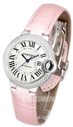 Cartier Ballon Blue Srebrny/Skóra Ø33 mm WE902067