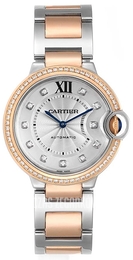 Cartier Ballon Blue Srebrny/18 karatowe różowe złoto Ø36 mm WE902078