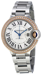 Cartier Ballon Blue Srebrny/Stal Ø33 mm WE902080