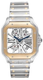 Cartier Santos 100 Szkieletowa tarczy/18 karatowe żółte złoto WHSA0019