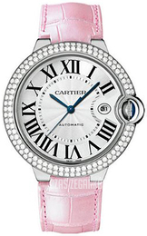 Cartier Ballon Blue Srebrny/Skóra Ø42 mm WJBB0032