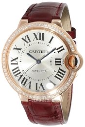 Cartier Ballon Bleu Srebrny/Skóra Ø36 mm WJBB0034