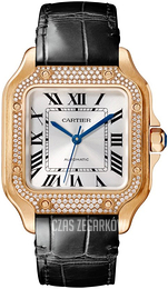 Cartier Santos De Cartier Srebrny/Skóra WJSA0012