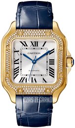Cartier Santos De Cartier Srebrny/Skóra WJSA0013