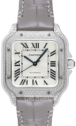 Cartier Santos De Cartier Srebrny/Skóra WJSA0014