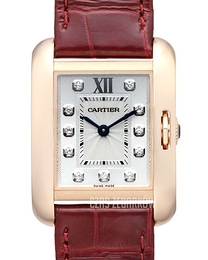 Cartier Tank Anglaise Srebrny/Skóra WJTA0007