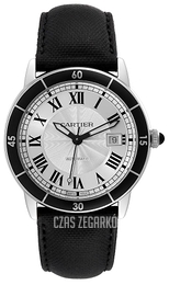 Cartier Ronde Srebrny/Skóra Ø42 mm WSRN0002