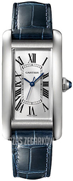 Cartier Tank Americaine Srebrny/Skóra WSTA0044