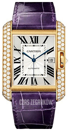 Cartier Tank Anglaise Srebrny/Skóra WT100022