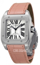 Cartier Santos Santos 100 Srebrny/Skóra 32x32 mm W20126X8