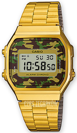 Casio Collection Ekran LCD/Stal w odcieniu złota 36.3x38.6 mm A168WEGC-3EF