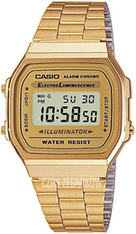Casio Ekran LCD/Stal w odcieniu złota A168WG-9E