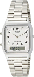 Casio Quartz Biały/Stal AQ-230A-7BMQ