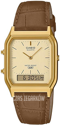 Casio Vintage Żółte złoto/Skóra AQ-230EGL-9AEF