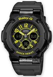 Casio Baby-G Czarny/Żywica z tworzywa sztucznego Ø39 mm BGA-117-1B3ER